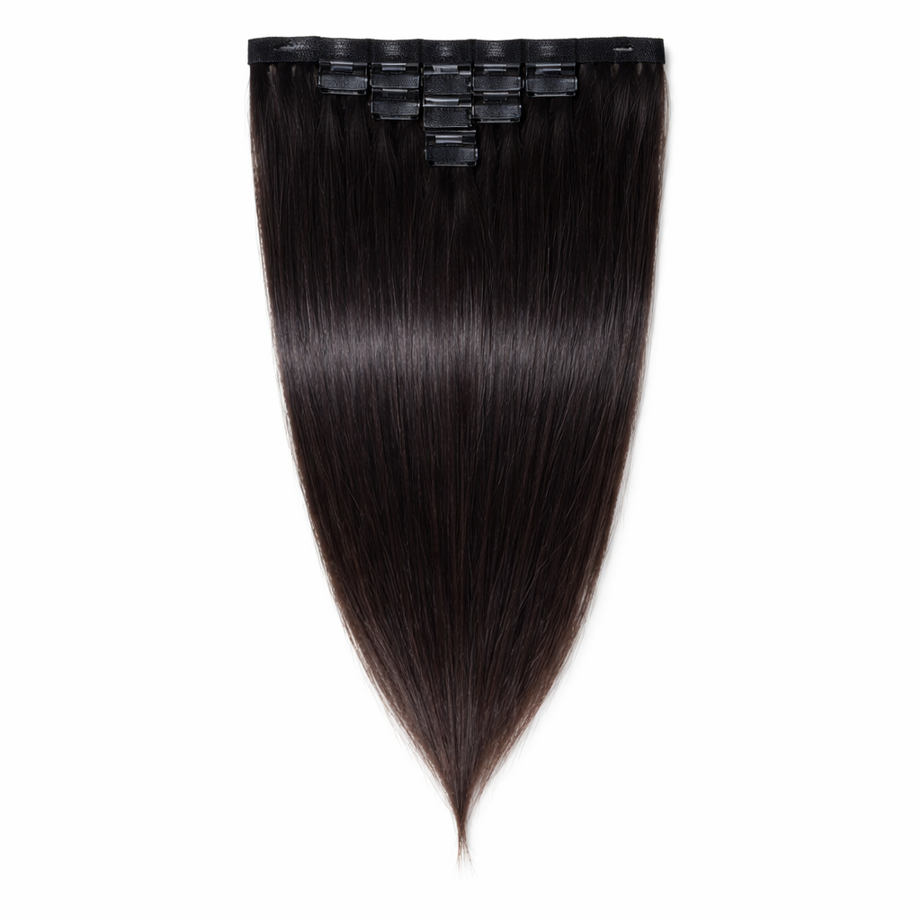 4x4 Natural Brazilian Clips-On Hair Extensions (Straight)