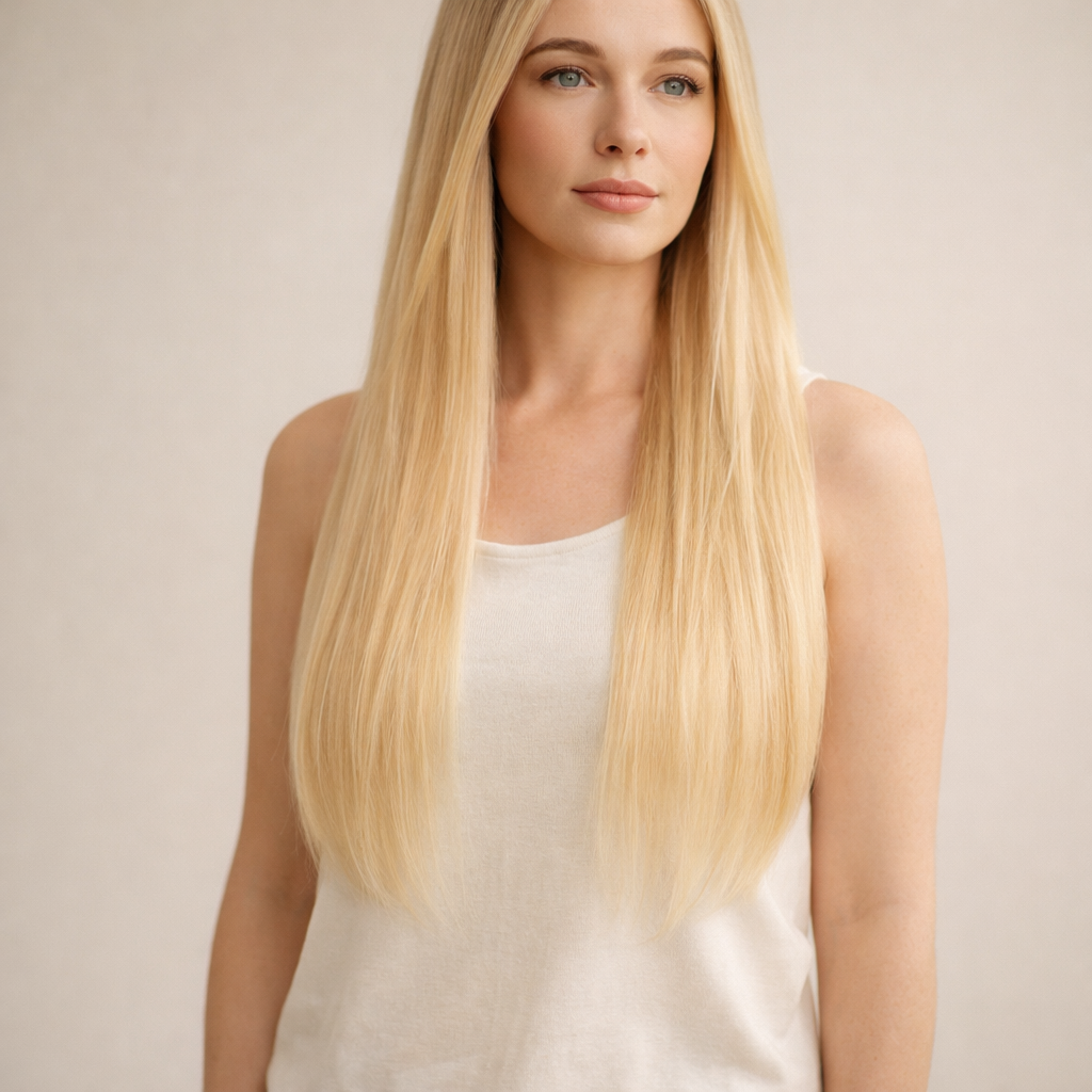 4x4 Natural Brazilian Clips-On Hair Extensions (613)