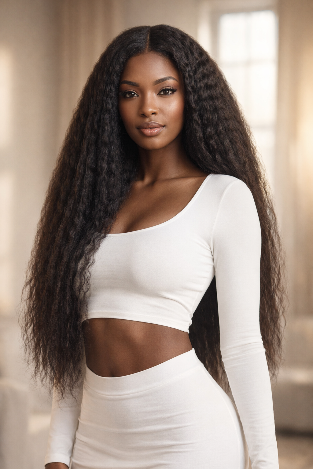 6x6 Brazilian Kinky Straight Tape-In Hair extensions