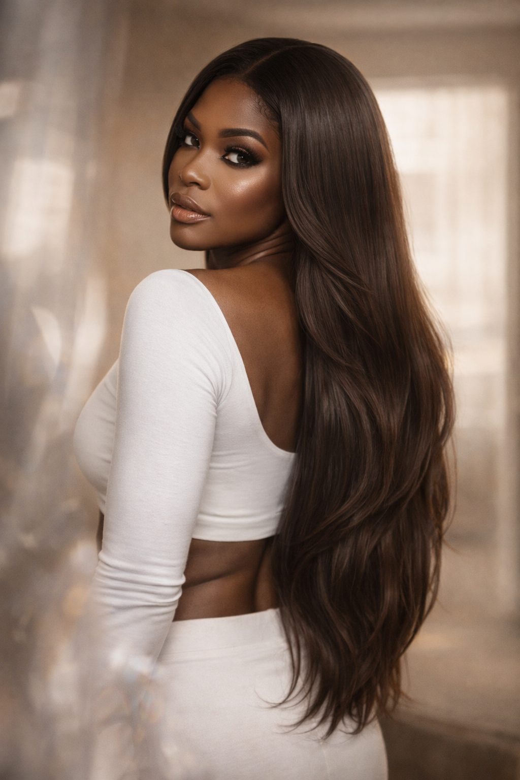 4x4 Natural Brazilian Clips-On Hair extensions (2#)