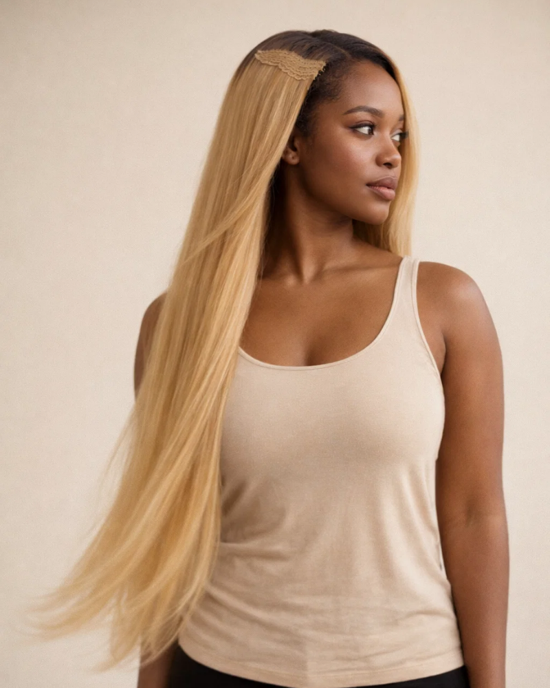 4x4 Natural Brazilian Clips-On Hair extensions (613)
