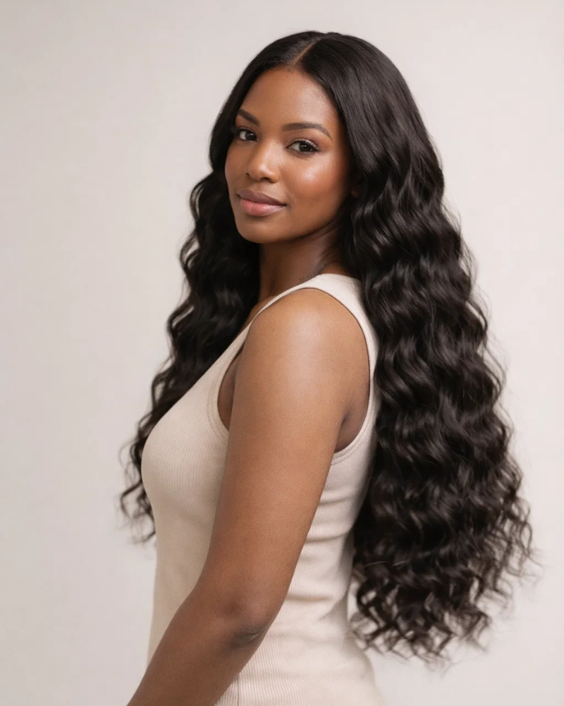 4x4 Natural Brazilian Clips-On Hair extensions (Deep)