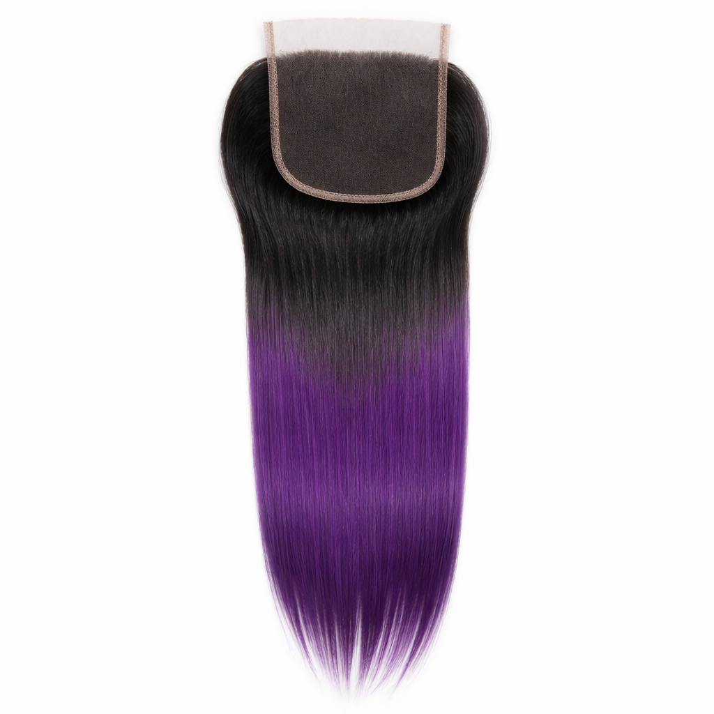 HD 4x4 Closure Virgin Hair Brazilian Lace (18/PURPLE)