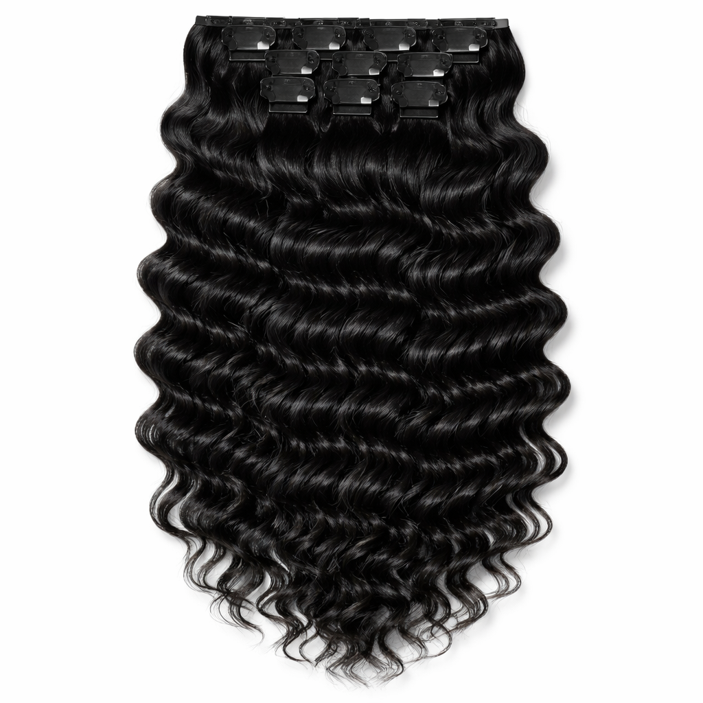 4x4 Natural Brazilian Clips-On Hair extensions (Deep)