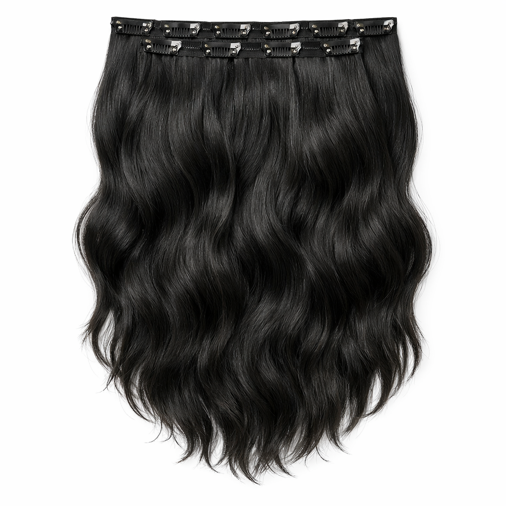 4x4 Natural Brazilian Clips-On Hair Extensions (Loose)