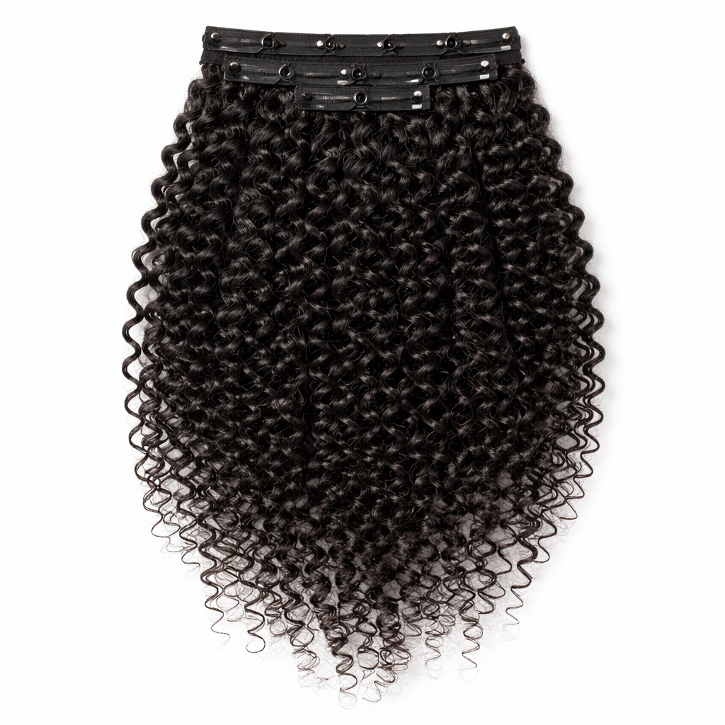 4x4 Natural Brazilian Clips-On Hair extensions (Pineapple)